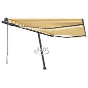 vidaXL Automatisk markis med vindsensor & LED 400x300 cm gul/vit