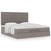 vidaXL Ottoman sängram med madrass taupe 160x200 cm tyg