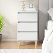vidaXL Sängbord vit 40x35x70 cm konstruerat trä