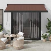 vidaXL Markis automatiskt infällbar brun 300x250 cm