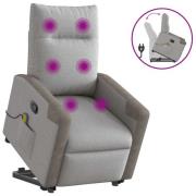 vidaXL Massagefåtölj med uppresningshjälp molngrå tyg