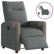 vidaXL Elektrisk reclinerfåtölj mörkgrå tyg