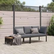 vidaXL Trädgårdssoffa med dynor 2 delar svart aluminium