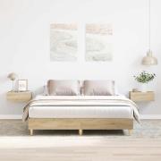 vidaXL Sängram utan madrass Sonoma ek 150x200 cm konstruerat trä