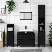 vidaXL Badrumsskåp svart 80x33x60 cm konstruerat trä