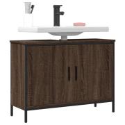 vidaXL Tvättställsskåp brun ek 80x30x60 cm konstruerat trä
