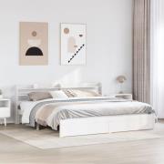vidaXL Sängram med huvudgavel utan madrass vit 200x200 cm
