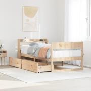 vidaXL Sängram utan madrass 100x200 cm massiv furu