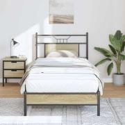 vidaXL Sängram utan madrass sonoma-ek 80x200 cm konstruerad trä