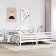 vidaXL Sängram med huvudgavel utan madrass vit 180x200 cm