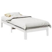 vidaXL Sängram utan madrass vit 80x200 cm massiv furu