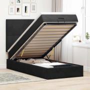 vidaXL Ottoman sängram med madrasser svart 90x190 cm sammet