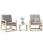 vidaXL Loungegrupp 3 delar massiv furu