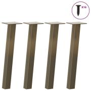 vidaXL Soffbordsben 4 st naturstål 42 cm stål