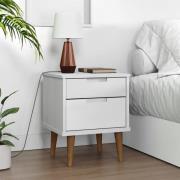vidaXL Sängbord MOLDE vit 40x35x48 cm massiv furu