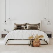 vidaXL Sängbord 2 st med låda betonggrå