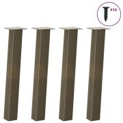 vidaXL Konsolbordsben 4 st naturstål 72 cm stål