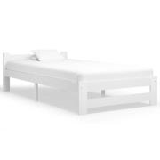 vidaXL Sängram utan madrass vit massiv furu 90x200 cm