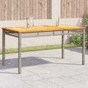 vidaXL Trädgårdsbord grå 140x80x75 cm konstrotting akaciaträ