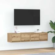 vidaXL TV-bänkar 2 st hantverksmässig ek 60x31x25,5 cm konstruerat trä