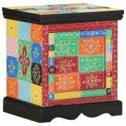 vidaXL Sängbord flerfärgat 40x35x45 cm massivt trä mango