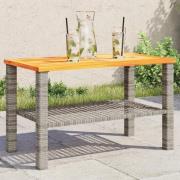 vidaXL Trädgårdsbord grå 70x38x42 cm konstrotting akaciaträ