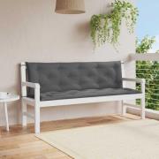 vidaXL Bänkdyna för trädgården antracit 150x(50+50)x7 cm oxfordtyg