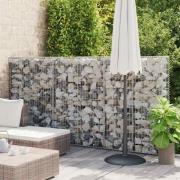 vidaXL Gabionkorg med lock galvaniserad tråd 150 x 100 x 30 cm