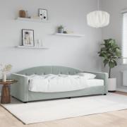 vidaXL Dagbädd med madrass ljusgrå 90x190 cm sammet