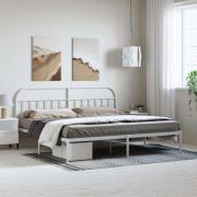 vidaXL Sängram med huvudgavel metall vit 193x203 cm