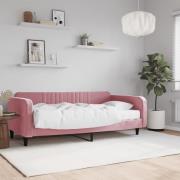 vidaXL Dagbädd med madrass rosa 100x200 cm sammet