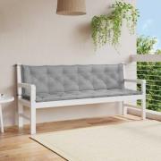 vidaXL Bänkdyna för trädgården grå 200x(50+50)x7 cm oxfordtyg