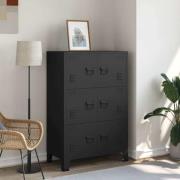 vidaXL Industriellt förvaringsskåp svart 75x40x115 cm metall