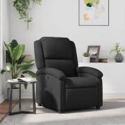 vidaXL Reclinerfåtölj svart äkta läder