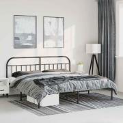 vidaXL Sängram med huvudgavel metall svart 183x213 cm