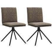 vidaXL Matstol mörkgrå läderimitation i mocka