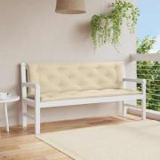 vidaXL Bänkdyna för trädgården beige 150x(50+50)x7 cm oxfordtyg