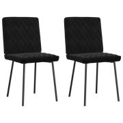 vidaXL Matstolar 2 st svart sammet