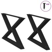 vidaXL Soffbordsben 2 st svart 70x(42-43,3) cm stål