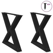 vidaXL Soffbordsben 2 st svarta 50x(42-43,3) cm stål