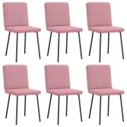 vidaXL Matstolar 6 st rosa sammet