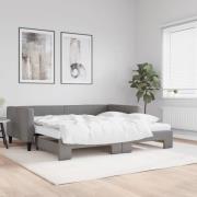 vidaXL Dagbädd med extrabädd och madrasser mörkgrå 100x200 cm tyg