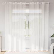 vidaXL Voile gardiner med genomföringar 2 st vit