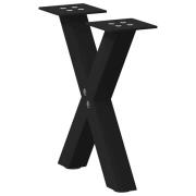 vidaXL Soffbordsben X-formade 2 st svart 37x(30-31) cm stål