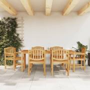 vidaXL Matgrupp för trädgården 7 delar massiv teak