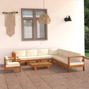 vidaXL 9-delad trädgårdsloungegrupp med kuddar 100x60 cm akaciaträ