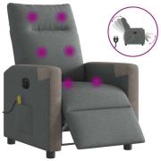 vidaXL Elektrisk massagefåtölj mörkgrå tyg