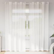 vidaXL Voile gardiner med genomföringar 2 st vit