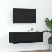 vidaXL TV-bänk svart ek 80x31x25,5 cm konstruerat trä