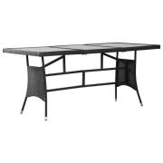vidaXL Trädgårdsbord svart 170x80x74 cm konstrotting